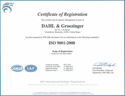 ISO 9001 certificate